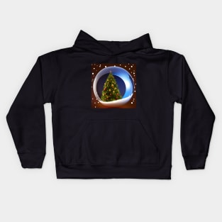 Christmas Tree in Glass Ball Kids Hoodie